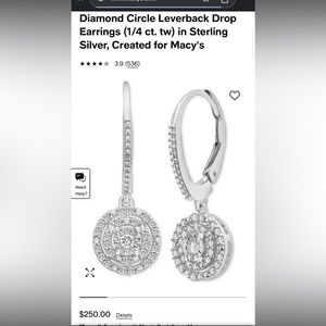 Diamond Circle Leverback Drop Earrings (1/4 ct. tw) in Sterling Silver